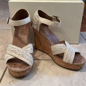 TOMS strappy wedge heels. Size 6. Only worn handful of times.